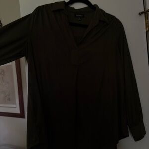 Dark Green Long Sleeve Blouse